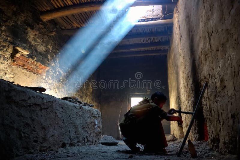 A tibetan monastry kitchen royalty free stock photos