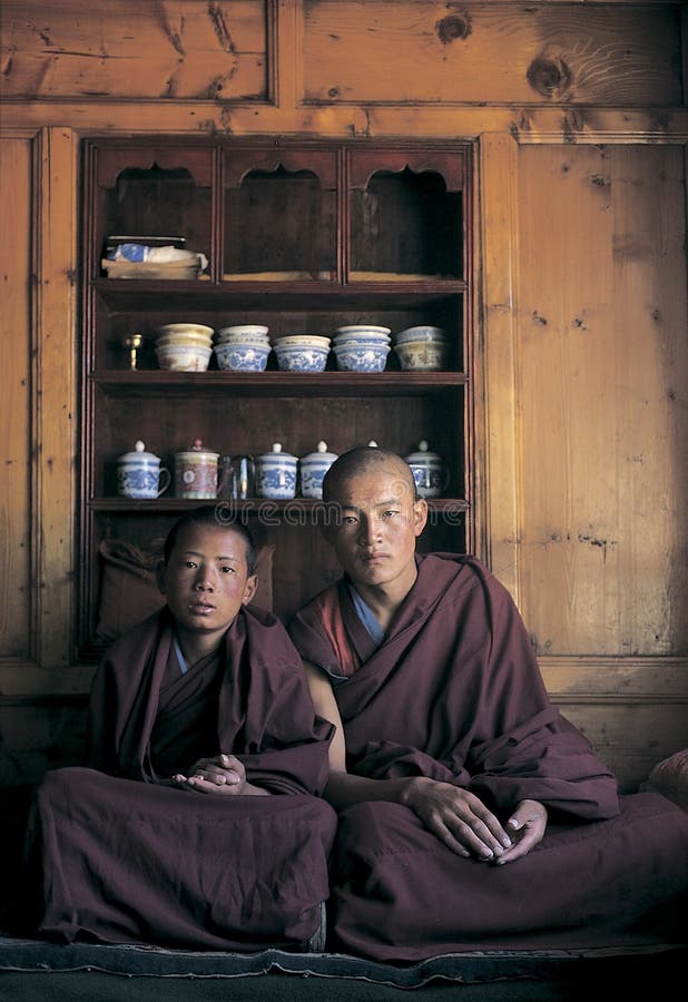 Tibetan monks royalty free stock photos