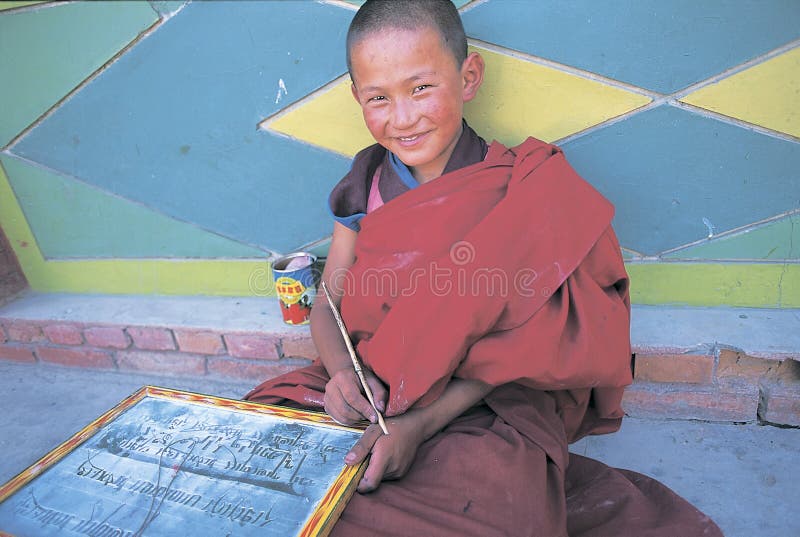 Tibetan monks royalty free stock photography