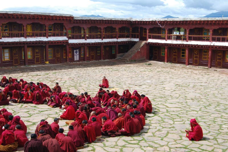 Tibetan monks royalty free stock photography