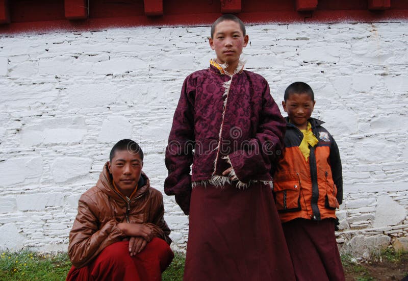 Tibetan monks royalty free stock photos
