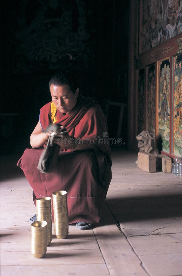 Tibetan monks royalty free stock photo