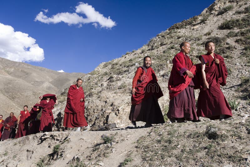 Tibetan Monks - Ganden Monastery - Tibet