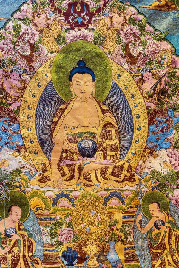 Tibetan thangkas Buddha wall charts royalty free stock photography Tibetan thangkas Buddha wall charts royalty free stock photography
