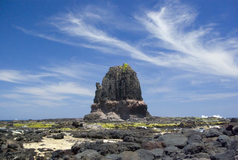 Monolith created by volcanic action, Cape Shank Coastline, Mornington Peninsula, Australia. Monolith created by volcanic action, Cape Shank Coastline, Mornington Peninsula, Australia.