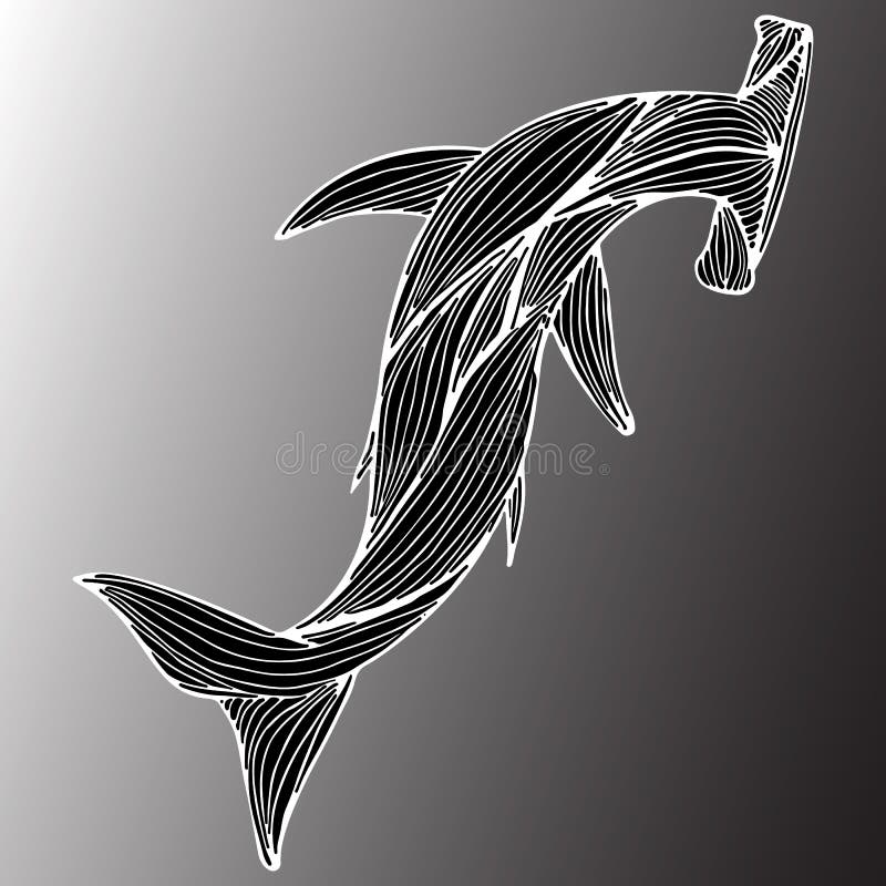 Tiburón gigante exhausto del martillo de la mano abstracta aislado en fondo gris Ilustraci?n del vector contorno L?nea arte Visi? ilustración del vector Tiburón gigante exhausto del martillo de la mano abstracta aislado en fondo gris Ilustraci?n del vector contorno L?nea arte Visi? ilustración del vector