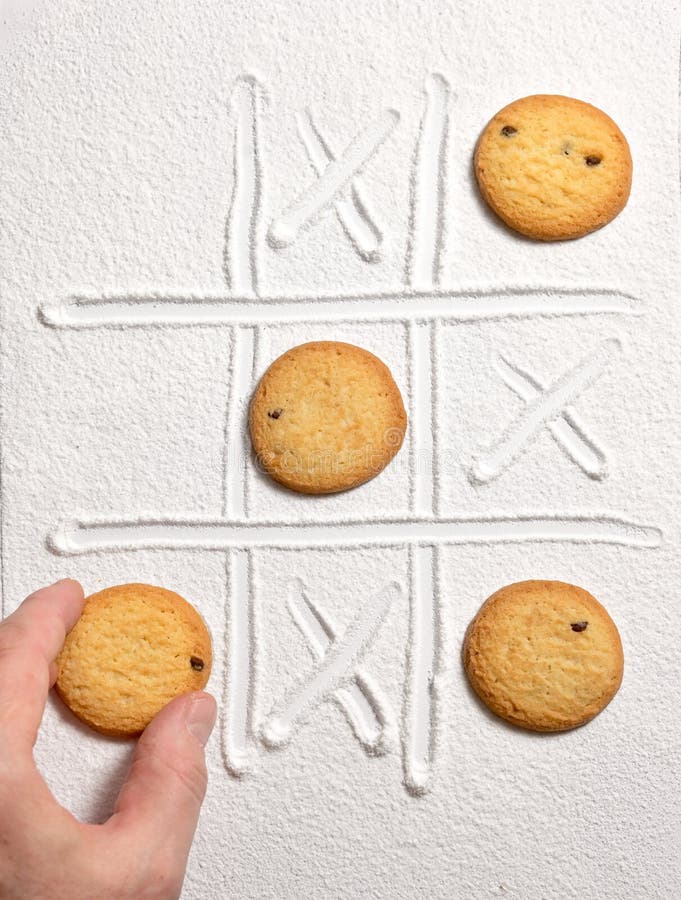 Tic Tac Toe Game with Sugar and Holiday Butter Cookies Stock Photo ...