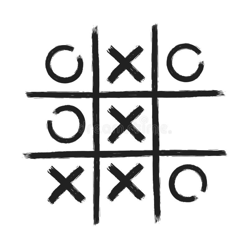 Doodle Tic Tac Toe Game with Cross Graphic by IrynaShancheva