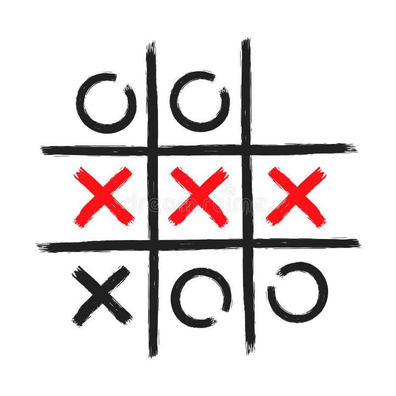 Tic Tac Toe Grid Chalk Hand Drawn Game Board Stock Vector - Illustration of  board, player: 238812429