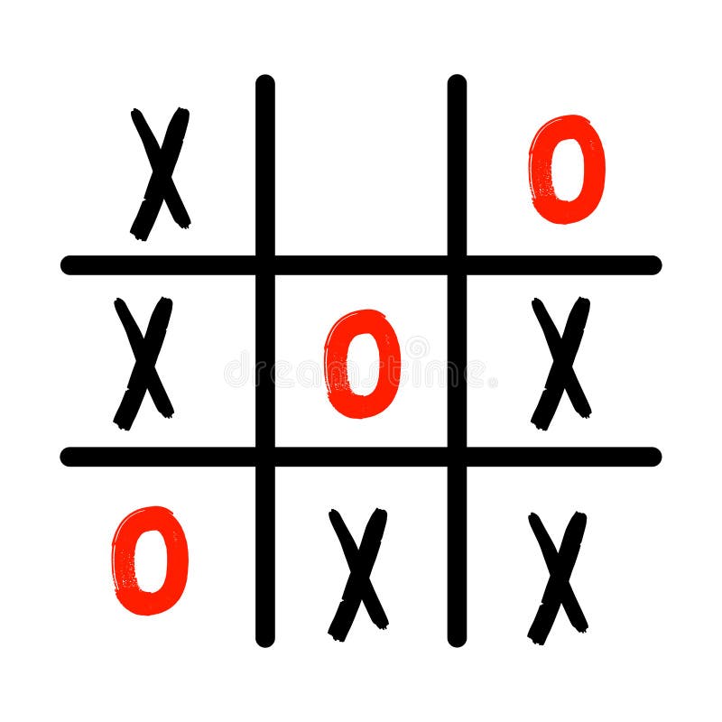 Doodle tic tac toe game Royalty Free Vector Image