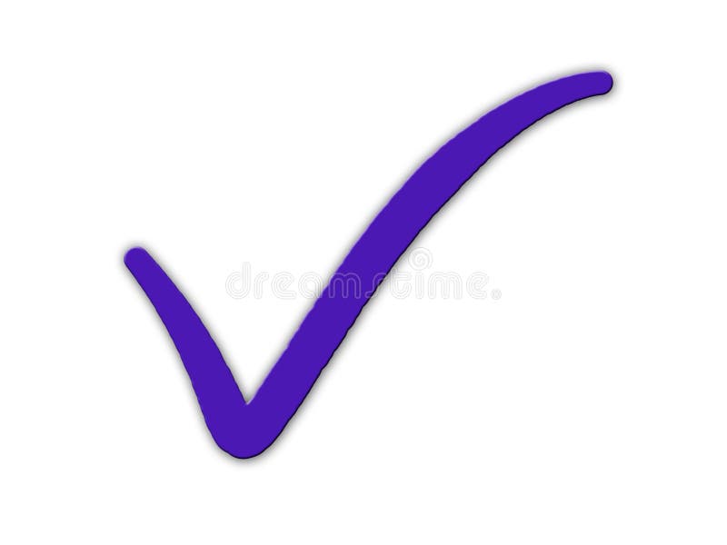 A tick isolated on white background. Drawing feedback illustrations