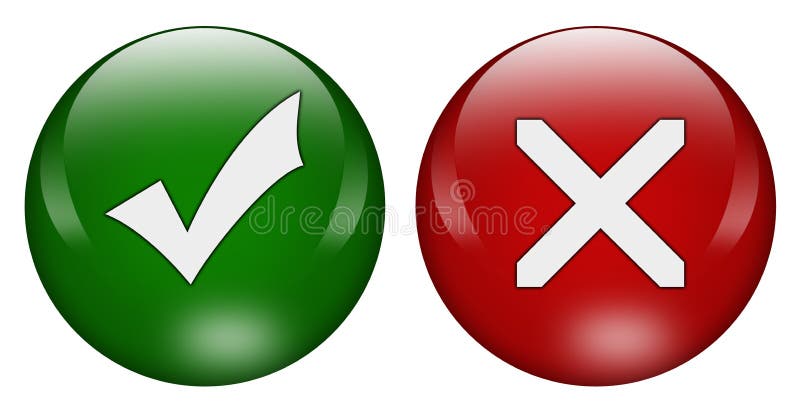 Check And Cross Symbols Stock Photo, Royalty-Free