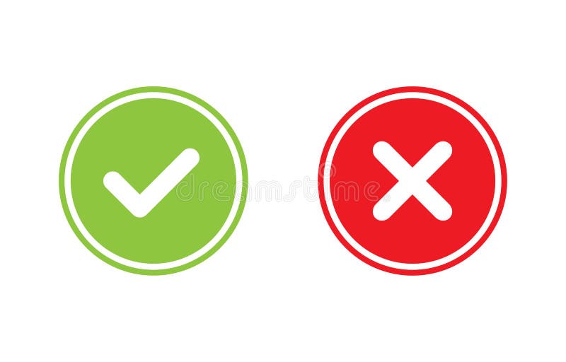 Check and cross mark symbol Royalty Free Vector Image