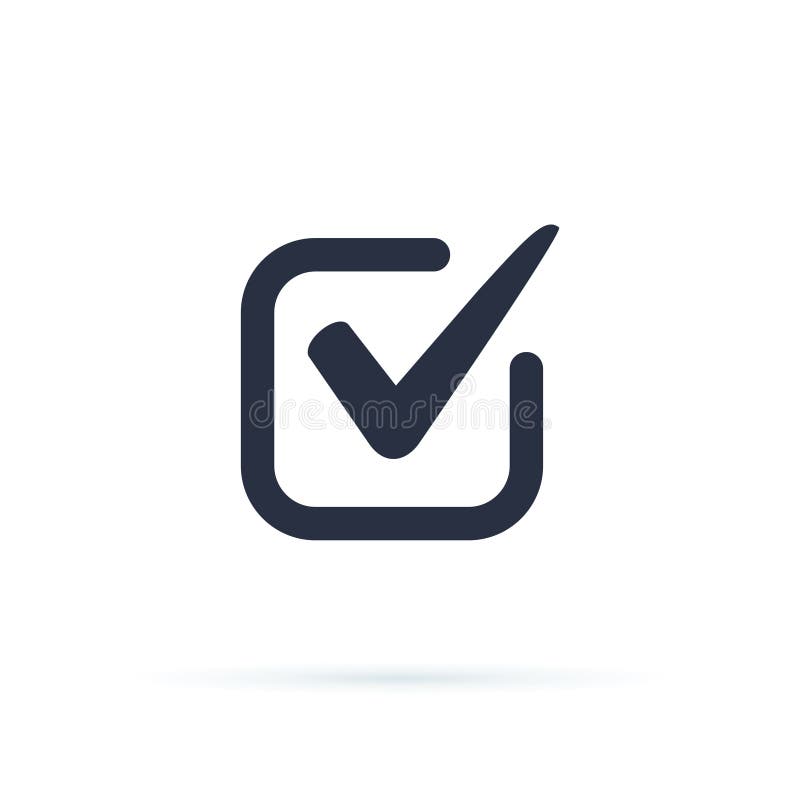 Tick icon vector symbol, checkmark isolated on white background, checked icon or correct choice sign, check mark royalty free illustration Tick icon vector symbol, checkmark isolated on white background, checked icon or correct choice sign, check mark royalty free illustration