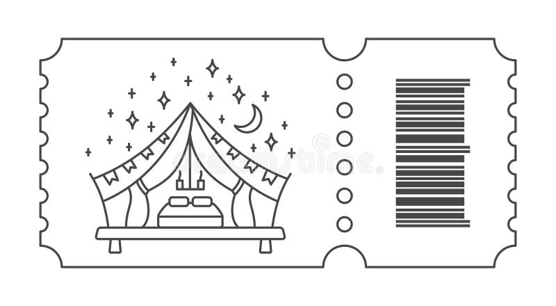 Ticket with barcode and Tent
