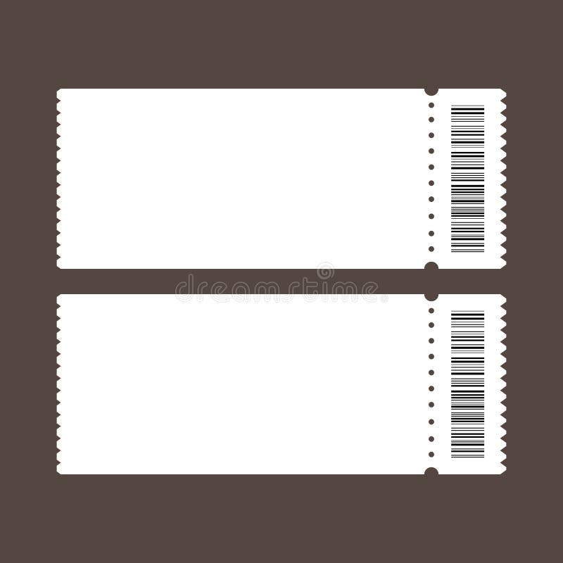 Ticket template. Ticket icons. Ticket with barcode. Vector illustration vector illustration