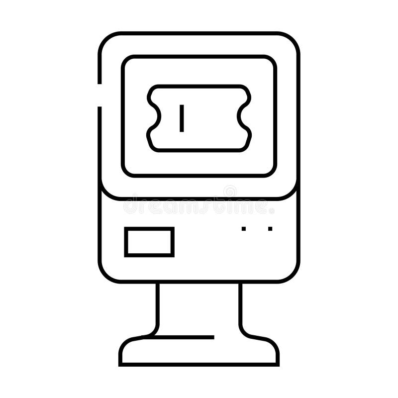 Ticket Vending Machine Line Icon Vector
