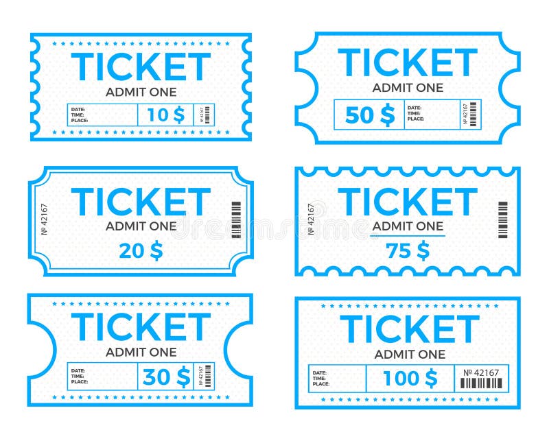 Ticket Stub Blank Template 3 x 7, Pass Admission Stub Ticket Template |  Cricut Silhouette | Silhouette Studio | Paper Size Letter