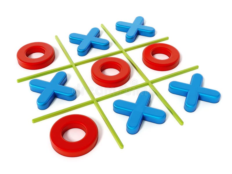 Tictac teenspel op witte achtergrond wordt geïsoleerd die 3D Illustratie vector illustratie Tictac teenspel op witte achtergrond wordt geïsoleerd die 3D Illustratie vector illustratie