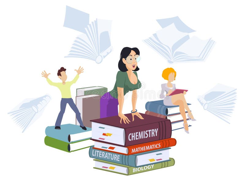 Tid att läsa. tonåringar läser bok. illustration för Internet och mobil webbplats stock illustrationer