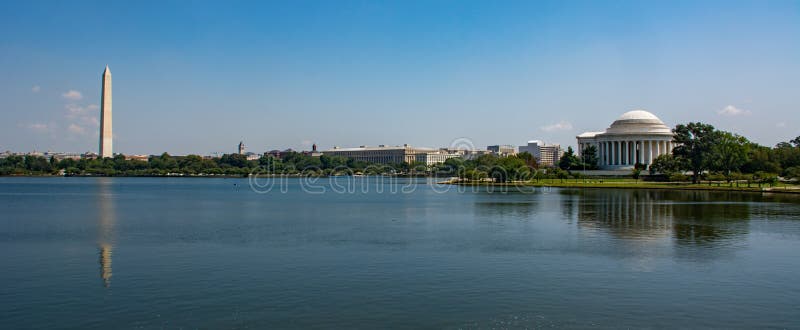 The tidal basin of the national Mall in Washington DC