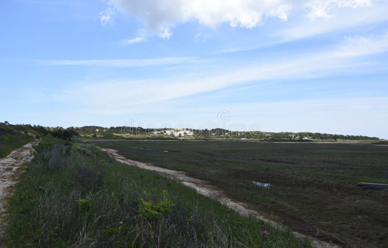 Tidal Flats and Path Ways Along the Outer Cape stock image