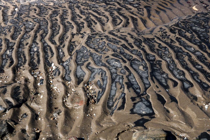 Tidal Sand Deposits on Coastal Beach Rocks Stock Photo Image of slate