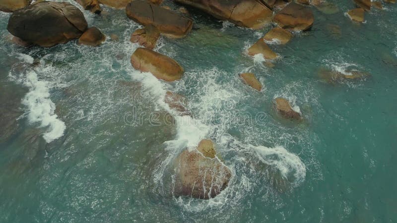 Tide beach stones blue sea ocean bay nature thailand coast