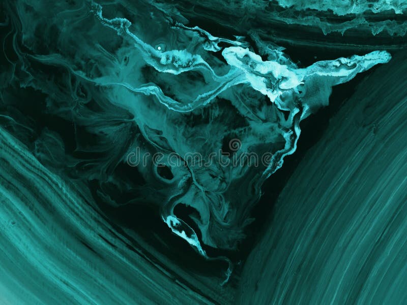 Tidewater Green creative abstract hand painted dark background, marble and brush texture, abstract ocean stock photography