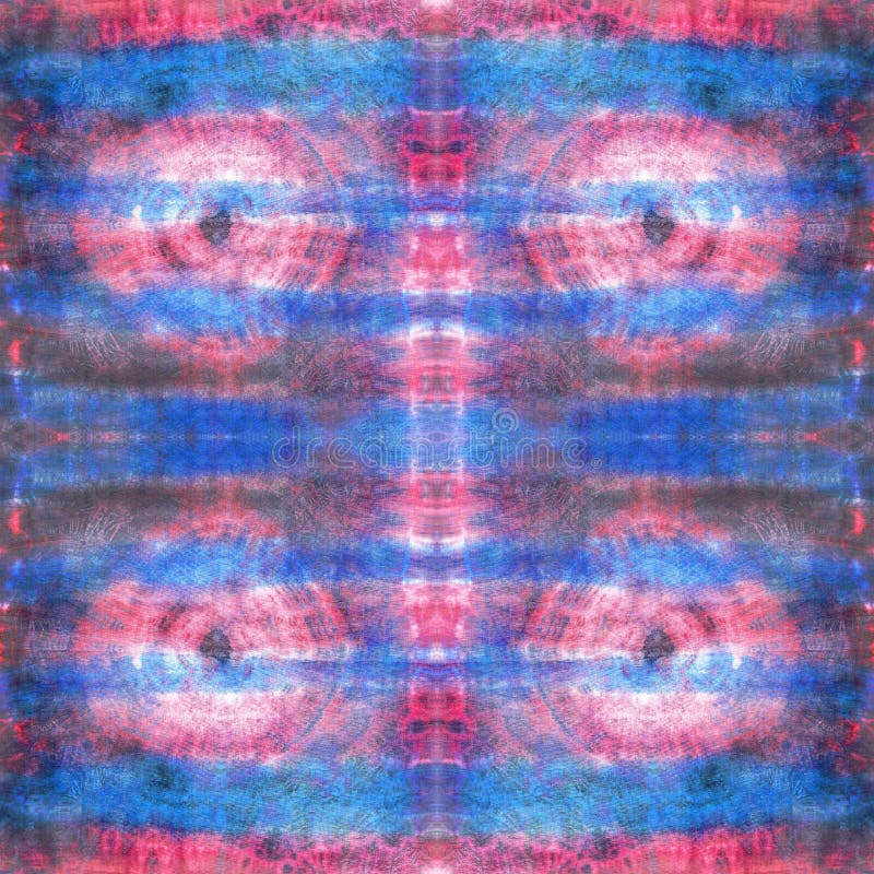 Tie dye ancient resist-dyeing techniques Indigo blue red textile seamless pattern abstract background on cotton fabric simple