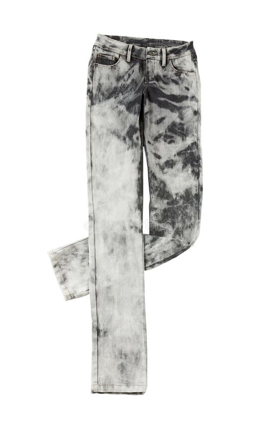 Tie dye washed grey jeans stock photo. Image of cloth 30089856