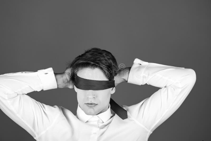 Blindfolded Businessman Making Face One Young Man Only One Person Emotional  Stress Photo Background And Picture For Free Download - Pngtree