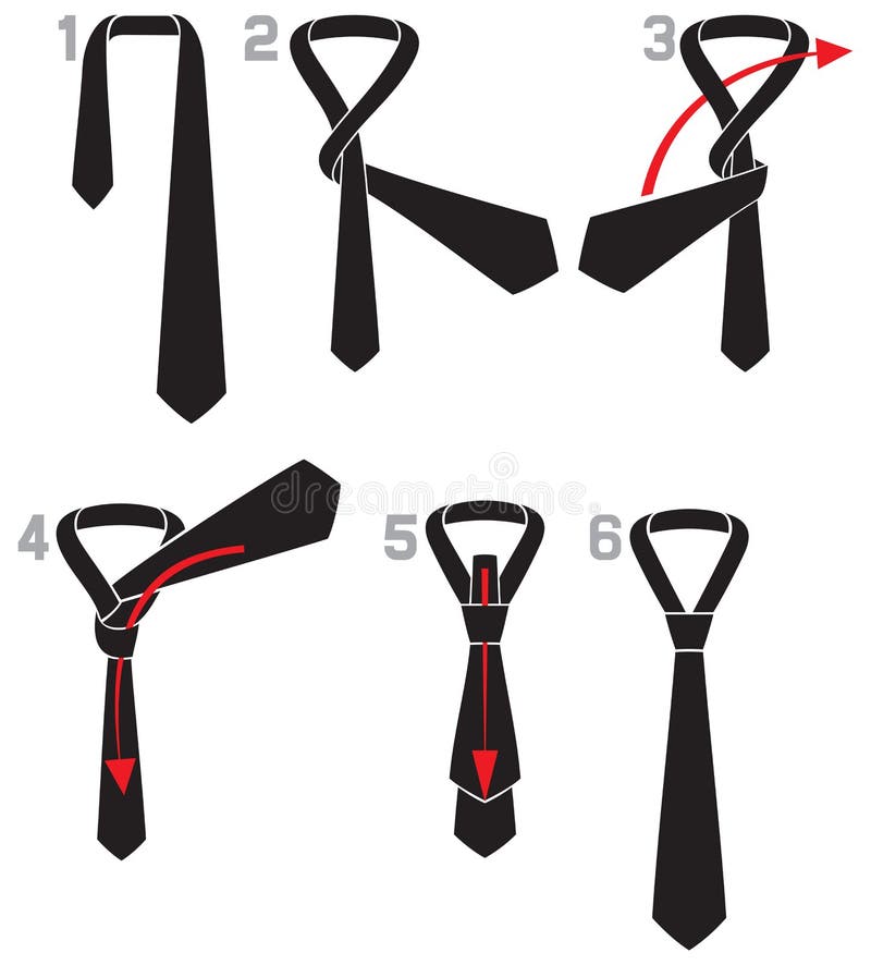 Tie and knot instructions stock vector. Illustration of outfit - 32762157
