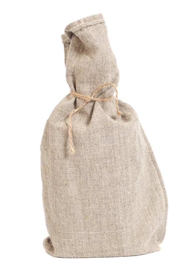 Tied with Rope Sack Bag on White Stock Photo Image of packaging