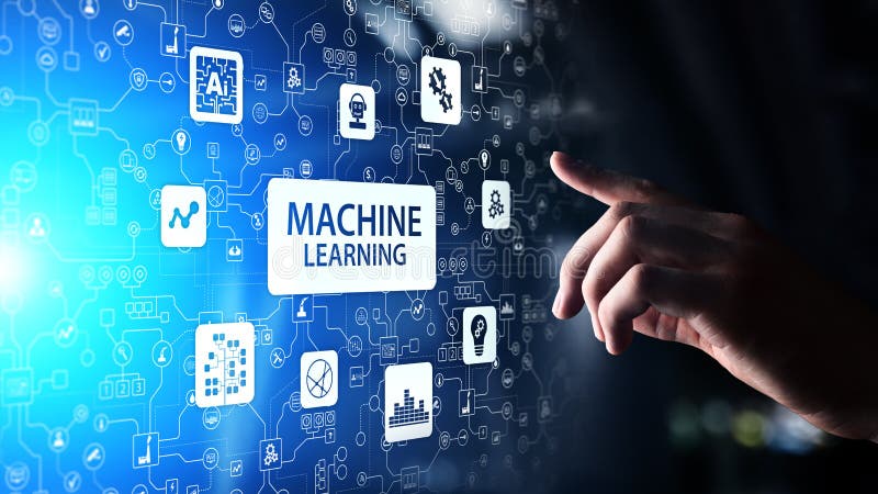 Tiefe Algorithmen Lernen der Maschine, künstliche Intelligenz AI, Automatisierung und moderne Technologie im Geschäft als Konzept