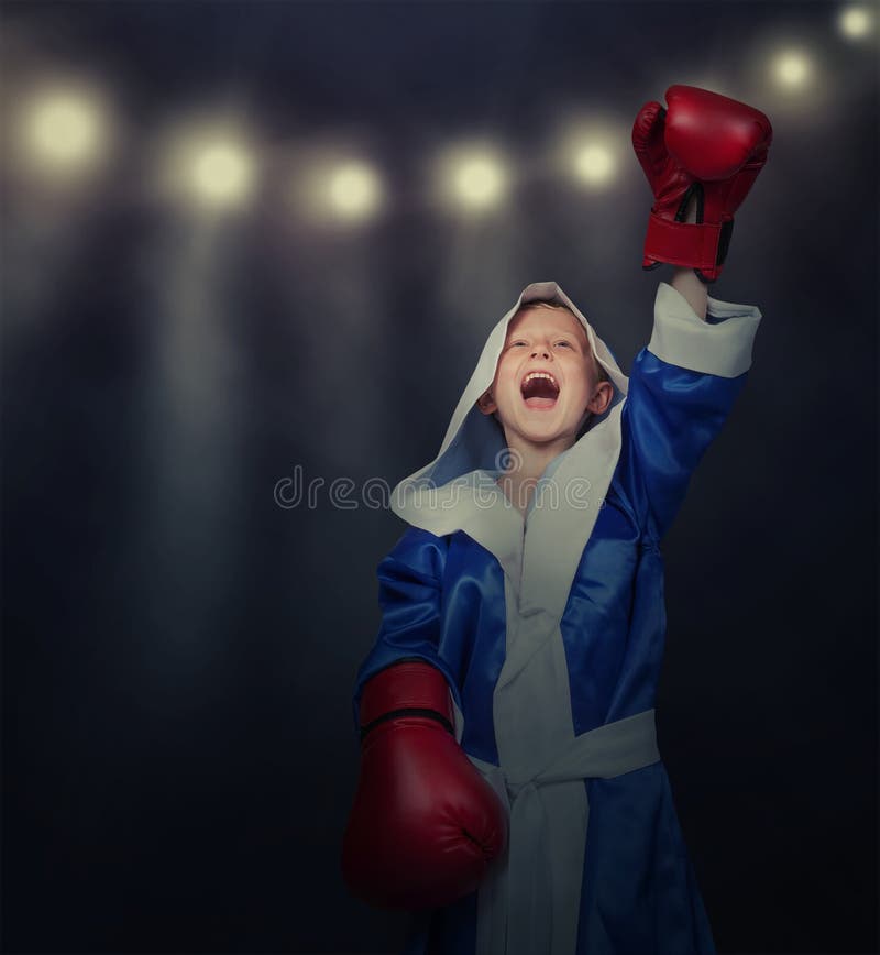 Disfraz de pequeño campeón de boxeo para niño.