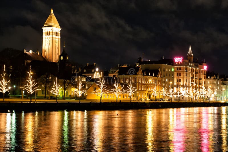 Tiempo de la Navidad en Norrkoping imagenes de archivo