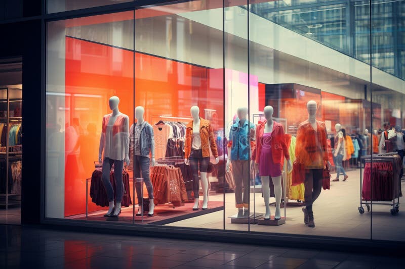 Tiendas borrosas en un centro comercial foto de archivo