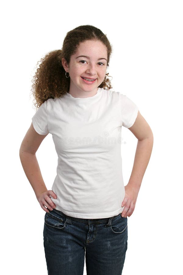 Tiener in Lege T-shirt Tiener in Lege T-shirt