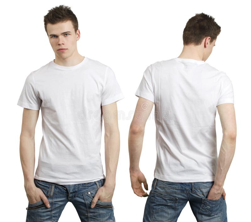 Tiener met leeg wit overhemd