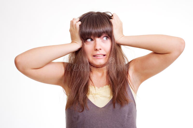 Tiener in schok stock afbeeldingen