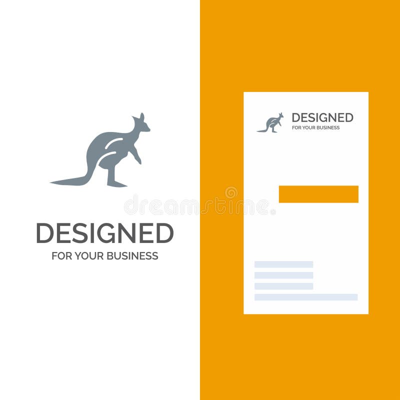 Tier, Australien, Australier, einheimisches, Känguru, Reise Grey Logo Design und Visitenkarte-Schablone lizenzfreie abbildung Tier, Australien, Australier, einheimisches, Känguru, Reise Grey Logo Design und Visitenkarte-Schablone lizenzfreie abbildung