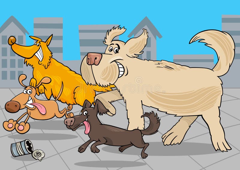 Tiercharaktere der Karikatur laufende Hunde lizenzfreie abbildung Tiercharaktere der Karikatur laufende Hunde lizenzfreie abbildung