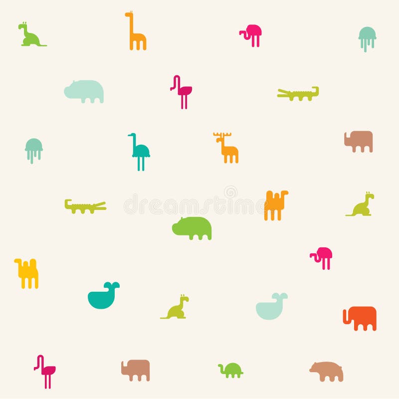 Tiere silhouettieren nahtloses Muster Flaches Design der geometrischen Illustration vektor abbildung Tiere silhouettieren nahtloses Muster Flaches Design der geometrischen Illustration vektor abbildung