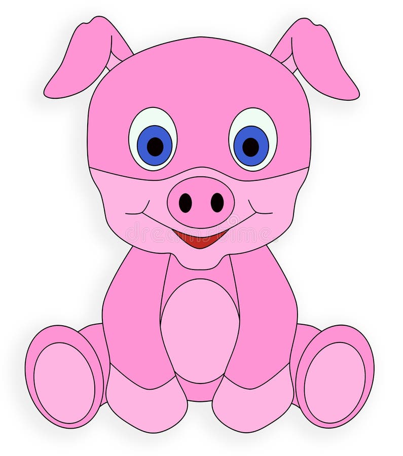 Tierische nette zeichnende Karikatur des Schweinrosaferkel-Schweinefleisch stock abbildung Tierische nette zeichnende Karikatur des Schweinrosaferkel-Schweinefleisch stock abbildung