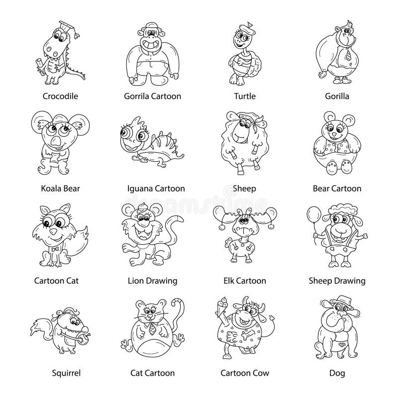 Tierkartoons Vectors Bundle stock abbildung