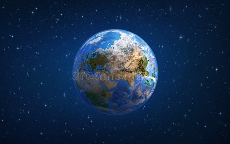 Tierra del planeta Europa y Asia del espacio libre illustration Tierra del planeta Europa y Asia del espacio libre illustration