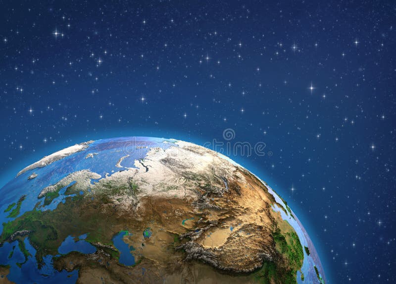 Tierra del planeta Europa y Asia del espacio fotografía de archivo libre de regalías Tierra del planeta Europa y Asia del espacio fotografía de archivo libre de regalías
