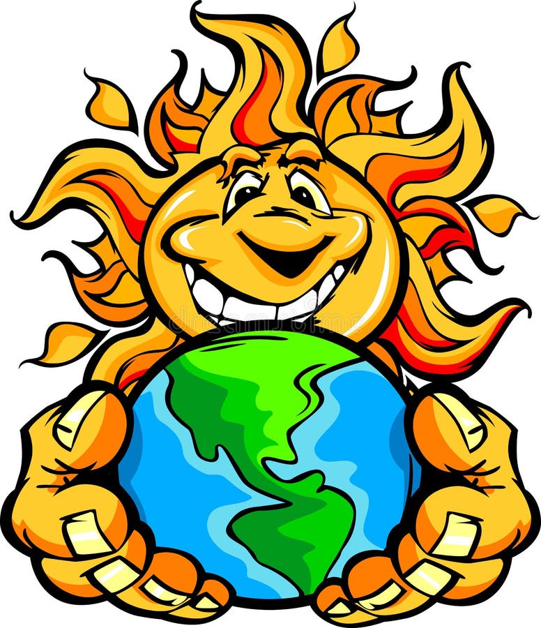 Tierra feliz de energía solar de la explotación agrícola de la historieta de Sun libre illustration Tierra feliz de energía solar de la explotación agrícola de la historieta de Sun libre illustration