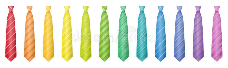 Ties Cravats Rainbow Gradient Colored Set royalty free illustration